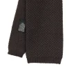 E.Marinella CRAVATTA TRICOT IN CASHMERE MARRONE SCURO Tinta unita Online