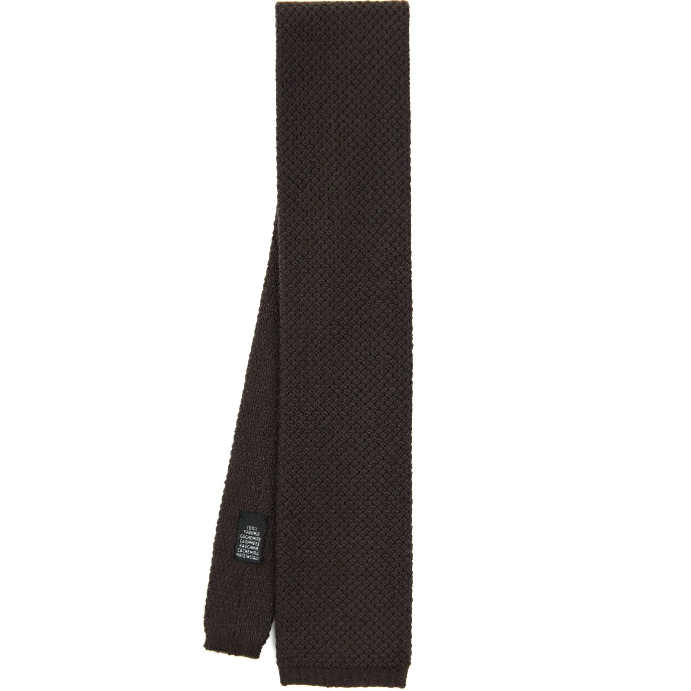 E.Marinella CRAVATTA TRICOT IN CASHMERE MARRONE SCURO Tinta unita Online