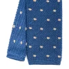 E.Marinella CRAVATTA TRICOT IN SETA BLU Pois beige Best