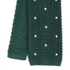 E.Marinella CRAVATTA TRICOT IN SETA VERDE SCURO Pois beige Hot