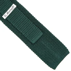 E.Marinella CRAVATTA TRICOT IN SETA VERDE SCURO Pois beige Hot
