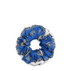 E.Marinella ELASTICO PER CAPELLI IN SETA BLU Lucky elephant Clearance