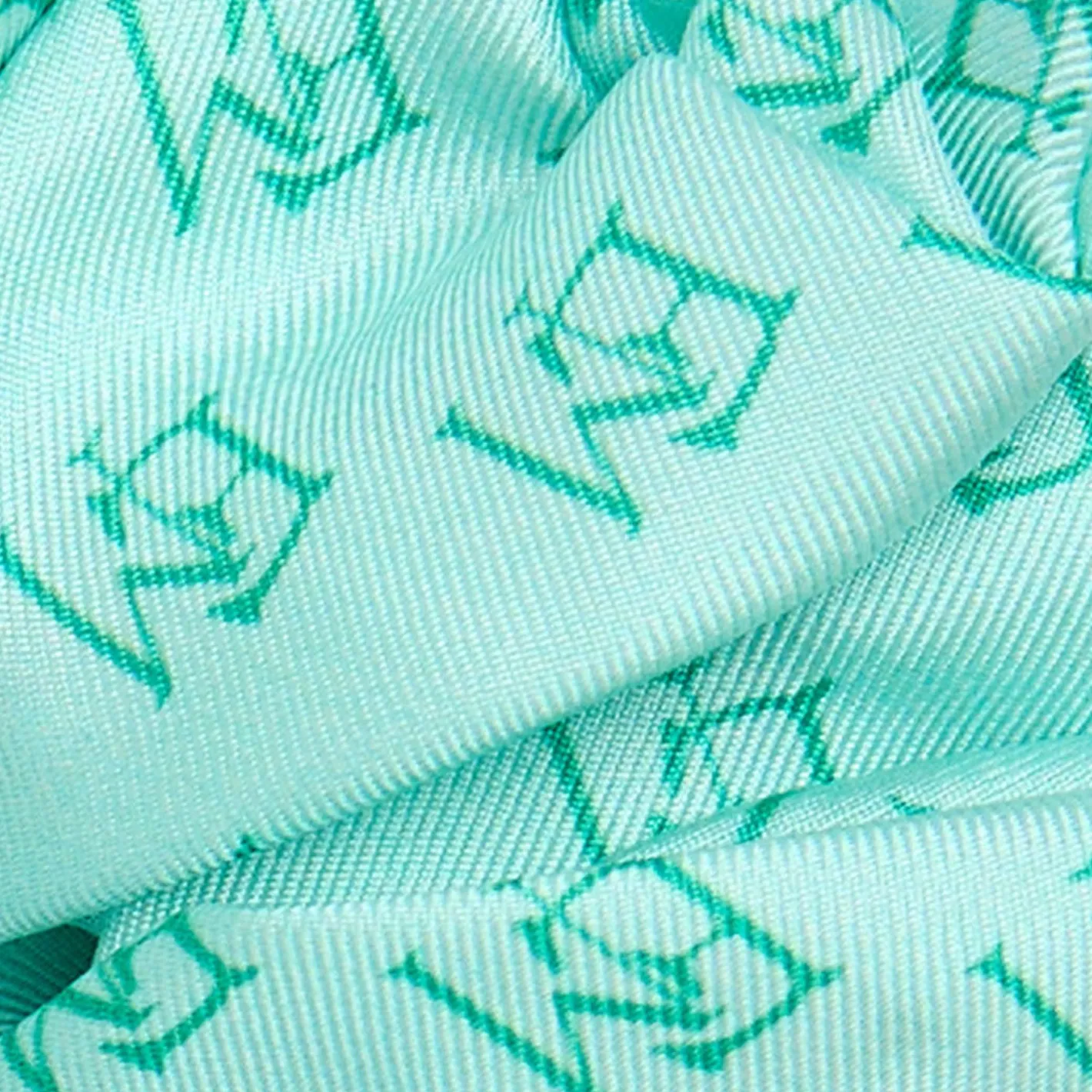 E.Marinella ELASTICO PER CAPELLI IN SETA VERDE CHIARO Em logo Hot