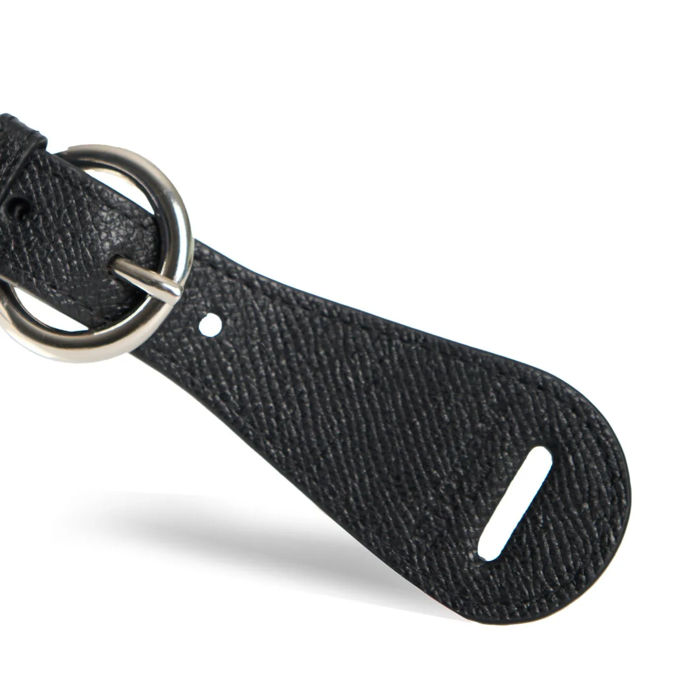 E.Marinella FERMAFOULARD IN PELLE NERO Con fibbia argentata Online