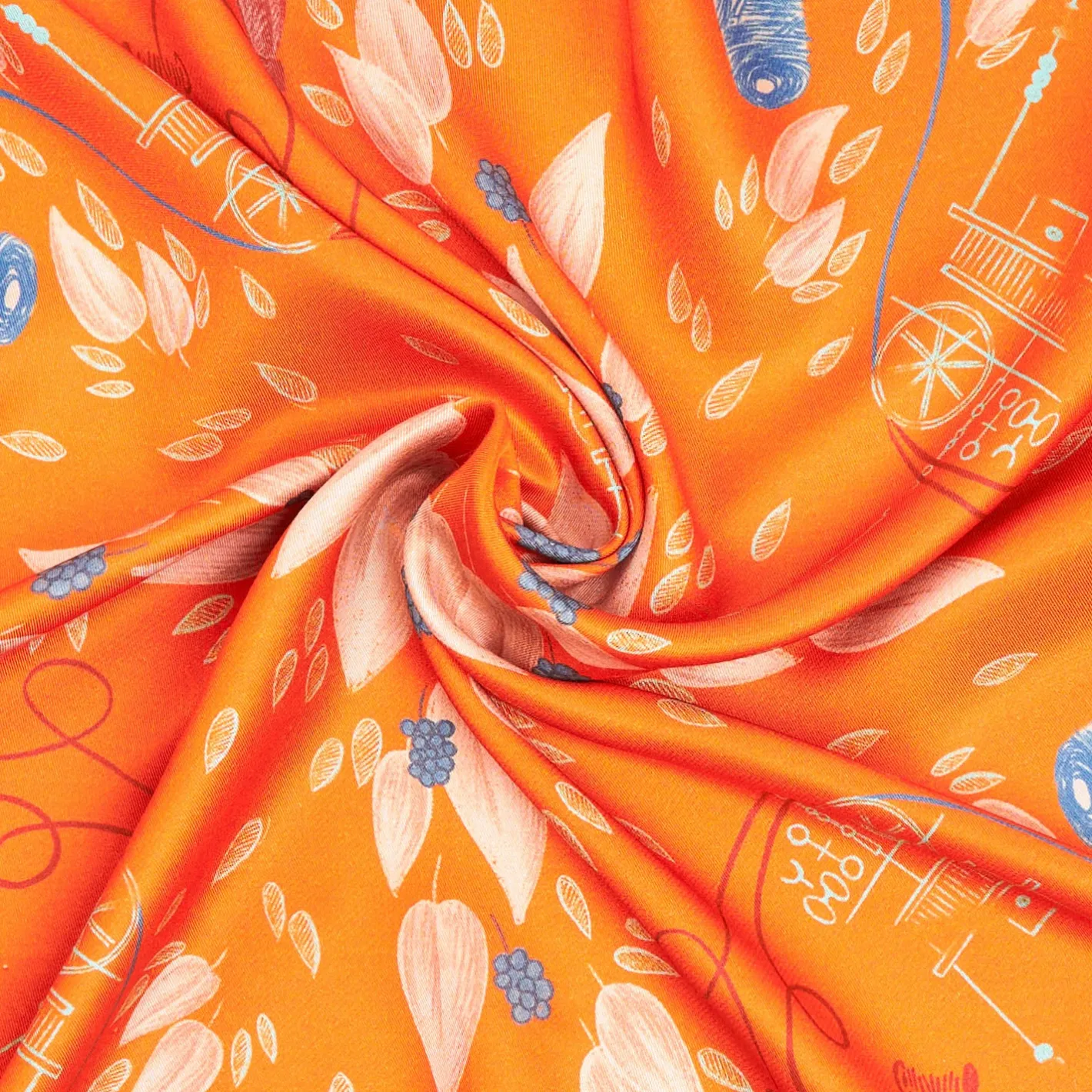 E.Marinella FOULARD ARANCIONE IN SETA E ORANGE FIBER Collezione orange fiber Online