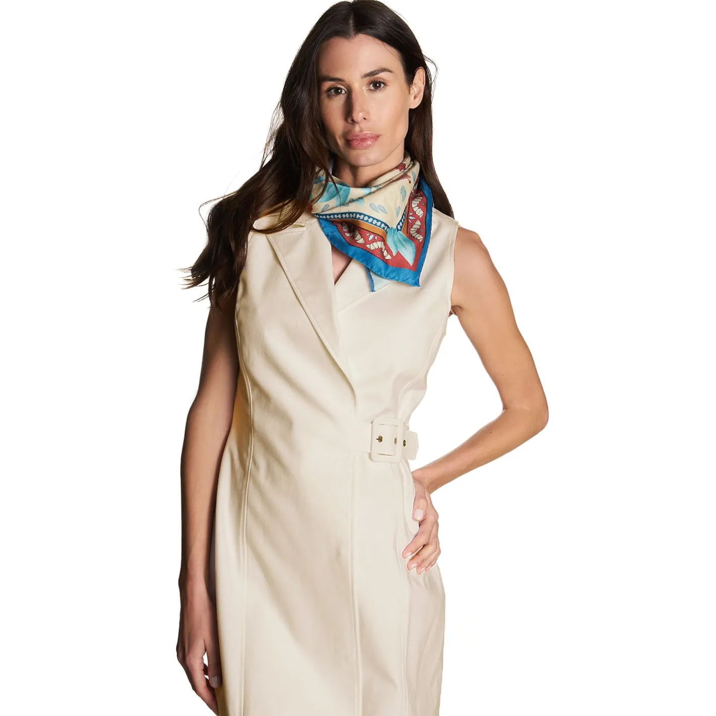 E.Marinella FOULARD BEIGE IN SETA E ORANGE FIBER Collezione orange fiber Discount