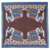 E.Marinella FOULARD BLUETTE E MARRONE SCURO IN LANA Motivo etnico Online
