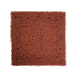 E.Marinella FOULARD IN LANA, CASHMERE E SETA 65 MARRONE Paisley Hot