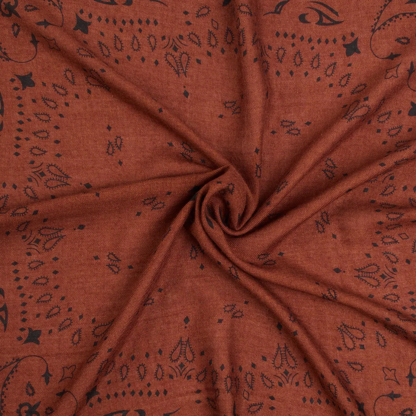 E.Marinella FOULARD IN LANA, CASHMERE E SETA 65 MARRONE Paisley Hot