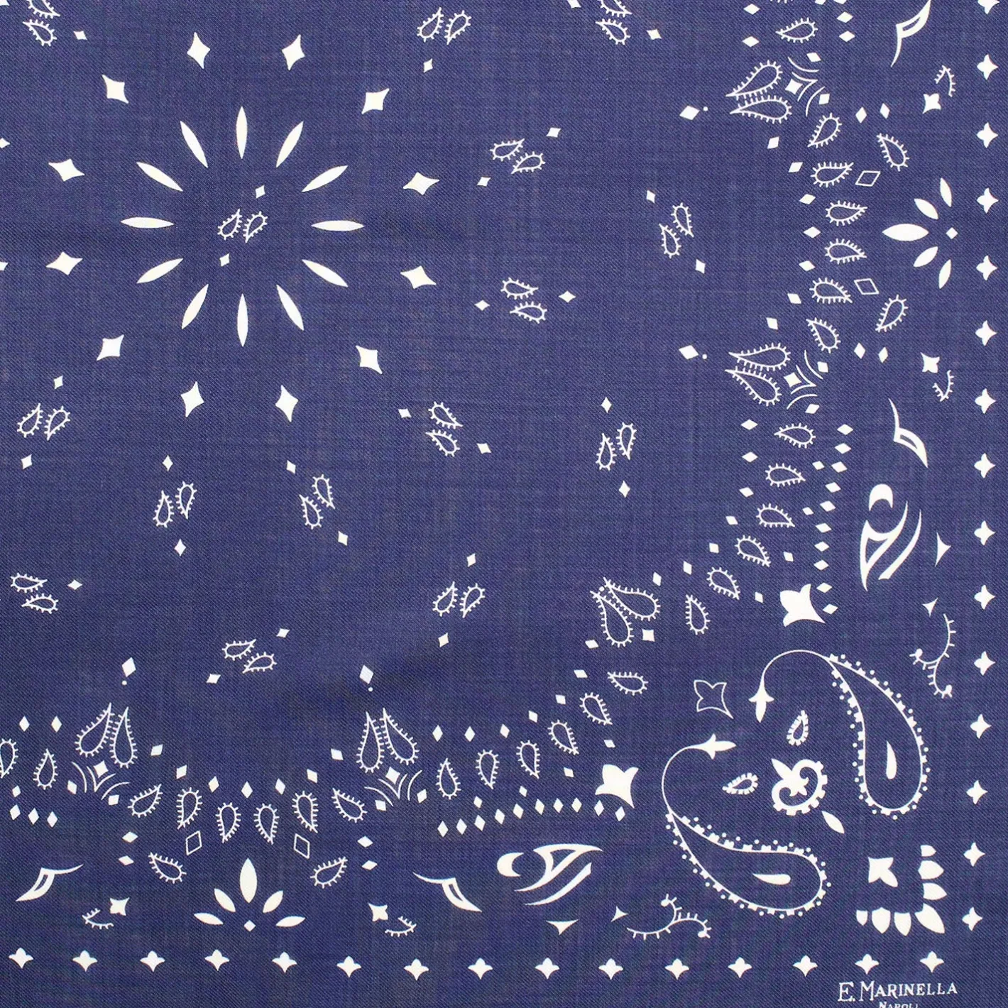 E.Marinella FOULARD IN LANA, CASHMERE E SETA 65 BLU SCURO Paisley Outlet