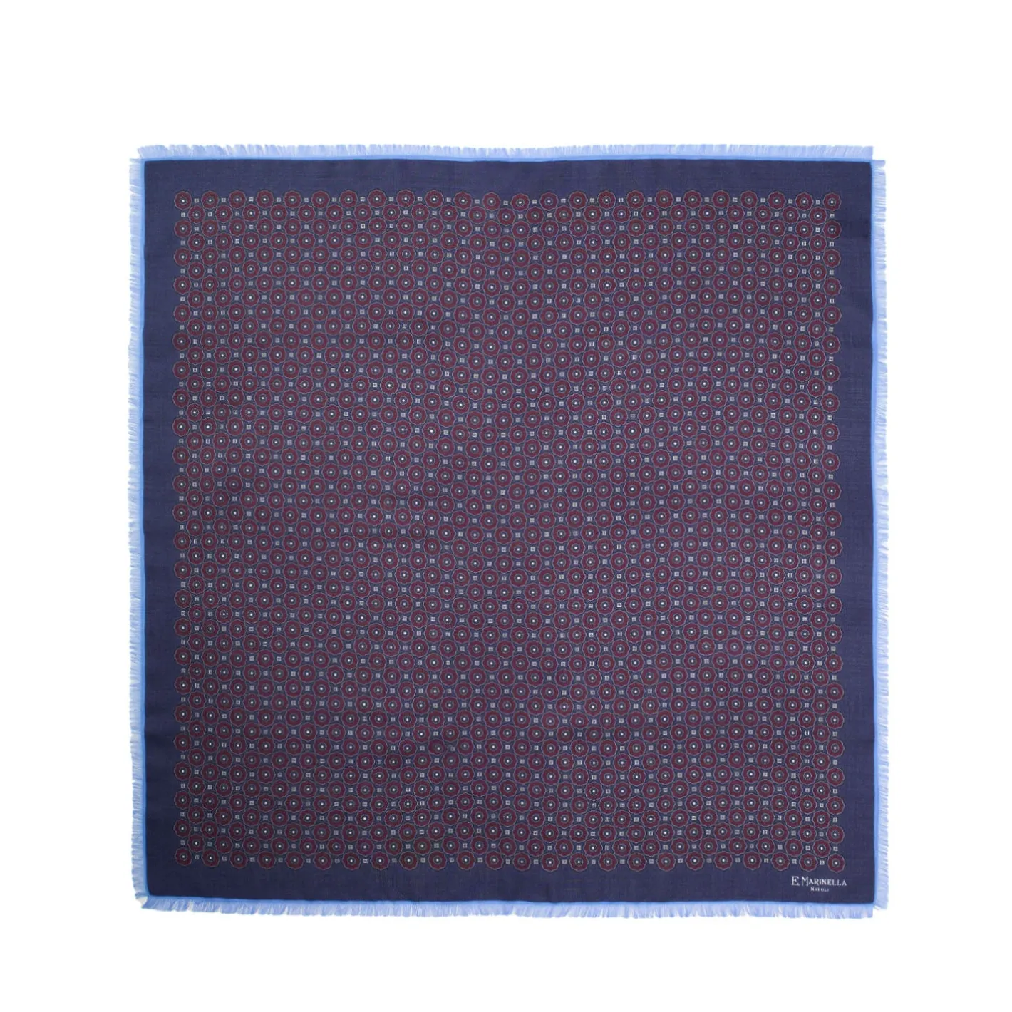 E.Marinella FOULARD IN LANA, CASHMERE E SETA 65 BLU SCURO Archivio inspiration 1985 Discount