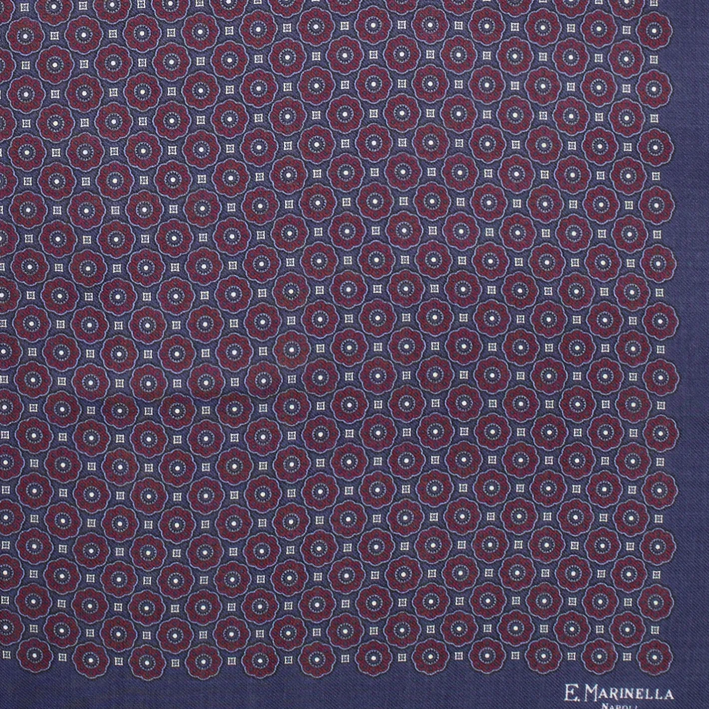 E.Marinella FOULARD IN LANA, CASHMERE E SETA 65 BLU SCURO Archivio inspiration 1985 Discount