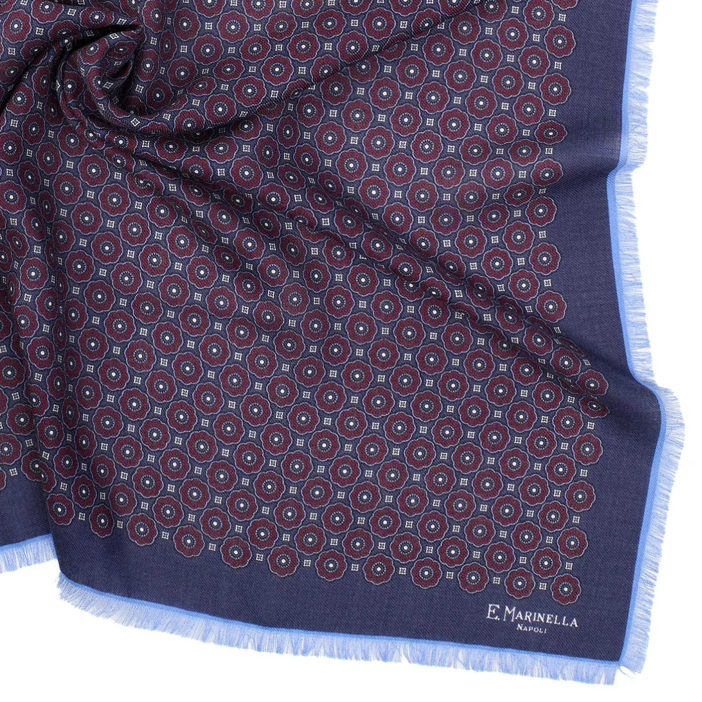 E.Marinella FOULARD IN LANA, CASHMERE E SETA 65 BLU SCURO Archivio inspiration 1985 Discount