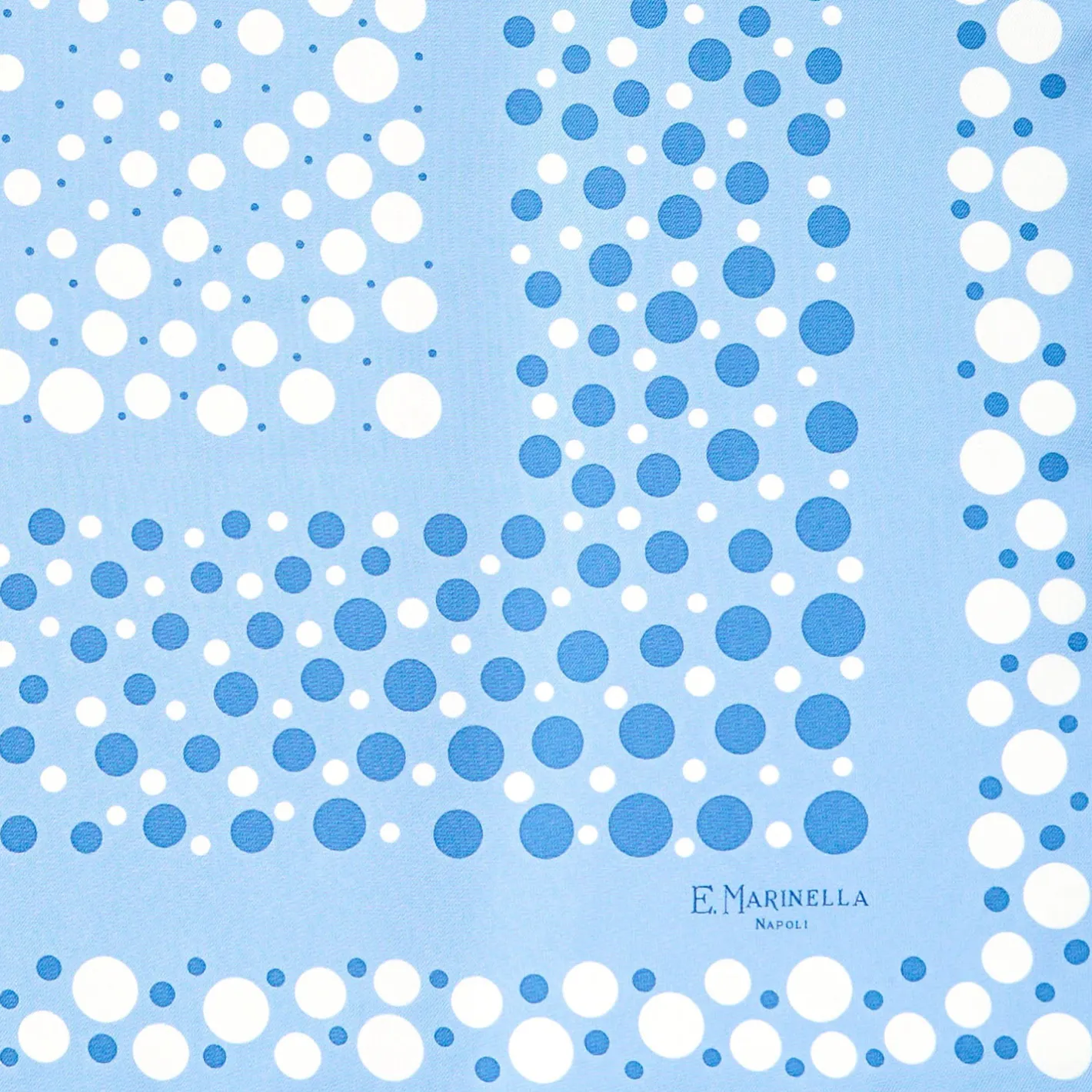 E.Marinella FOULARD IN SETA 65 AZZURRO Eleganza a pois Discount