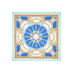 E.Marinella FOULARD IN SETA 90 AZZURRO Il chiostro di santa chiara New