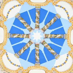 E.Marinella FOULARD IN SETA 90 AZZURRO Il chiostro di santa chiara New
