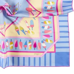 E.Marinella FOULARD IN SETA 90 AZZURRO La gelateria