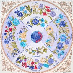 E.Marinella FOULARD IN SETA 90 AZZURRO La ruota delle stagioni Outlet