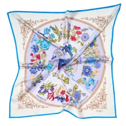 E.Marinella FOULARD IN SETA 90 AZZURRO La ruota delle stagioni Outlet