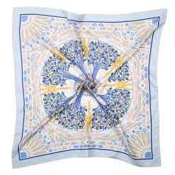 E.Marinella FOULARD IN SETA 90 AZZURRO Mosaico Clearance