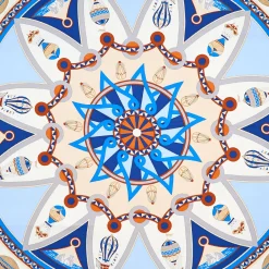 E.Marinella FOULARD IN SETA 90 AZZURRO POLVERE Le mongolfiere Sale