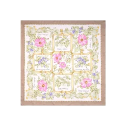 E.Marinella FOULARD IN SETA 90 BEIGE La rosa canina