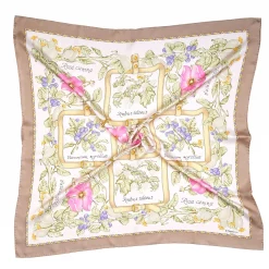 E.Marinella FOULARD IN SETA 90 BEIGE La rosa canina
