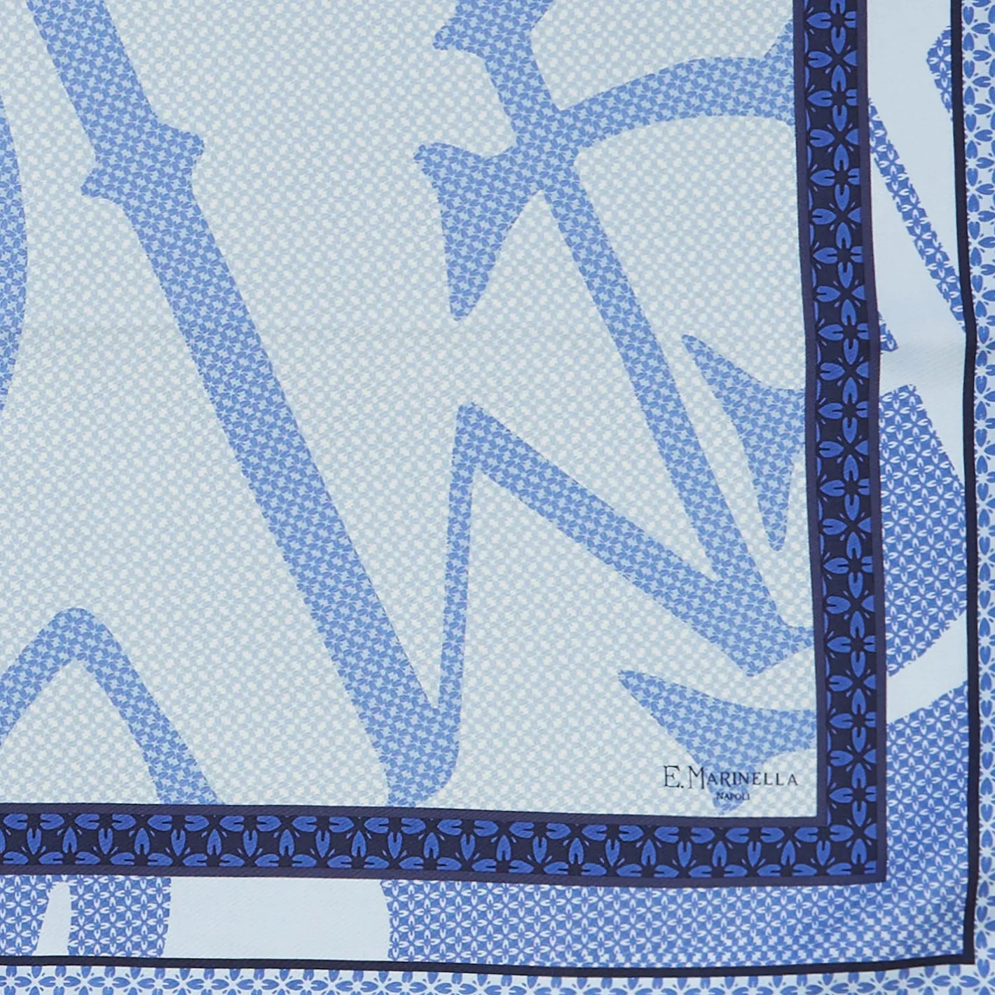 E.Marinella FOULARD IN SETA 90 BLU Archivio inspiration 1961 Sale