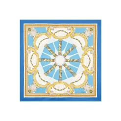 E.Marinella FOULARD IN SETA 90 BLU Chiostro di santa chiara