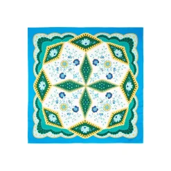 E.Marinella FOULARD IN SETA 90 BLUETTE Motivo floreale
