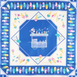 E.Marinella FOULARD IN SETA 90 BLU La gelateria Hot