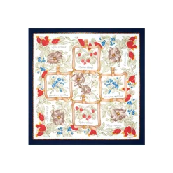 E.Marinella FOULARD IN SETA 90 BLU La rosa canina Discount
