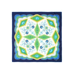 E.Marinella FOULARD IN SETA 90 BLU Motivo floreale Outlet