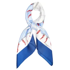 E.Marinella FOULARD IN SETA 90 BLU Pulcinella portafortuna Hot