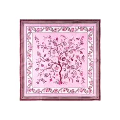 E.Marinella FOULARD IN SETA 90 BORDEAUX L'albero della vita Discount