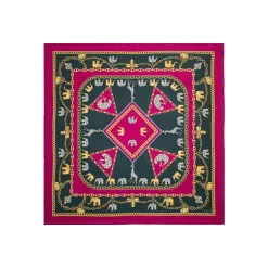 E.Marinella FOULARD IN SETA 90 FUCSIA Elefanti portafortuna New