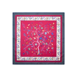 E.Marinella FOULARD IN SETA 90 FUCSIA L'albero della vita Sale