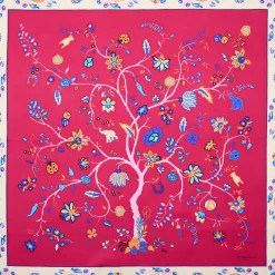 E.Marinella FOULARD IN SETA 90 FUCSIA L'albero della vita Sale