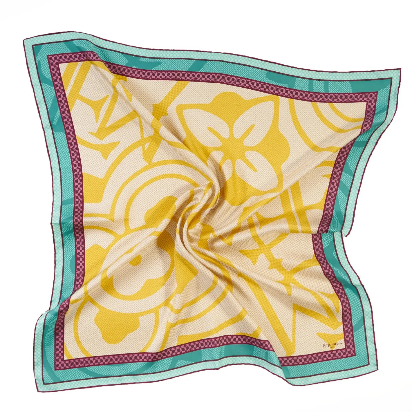 E.Marinella FOULARD IN SETA 90 GIALLO Archivio ispiration 1961 Best