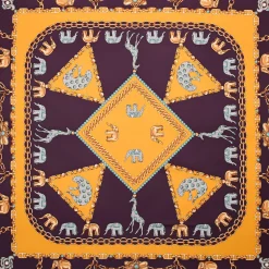 E.Marinella FOULARD IN SETA 90 GIALLO Elefanti portafortuna Sale