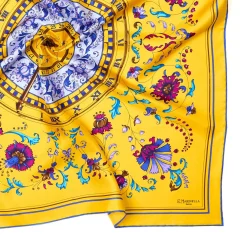 E.Marinella FOULARD IN SETA 90 GIALLO Un'estate caprese Outlet