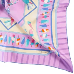 E.Marinella FOULARD IN SETA 90 LILLA La gelateria Clearance