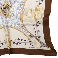 E.Marinella FOULARD IN SETA 90 MARRONE CHIARO Divinita’ Hot