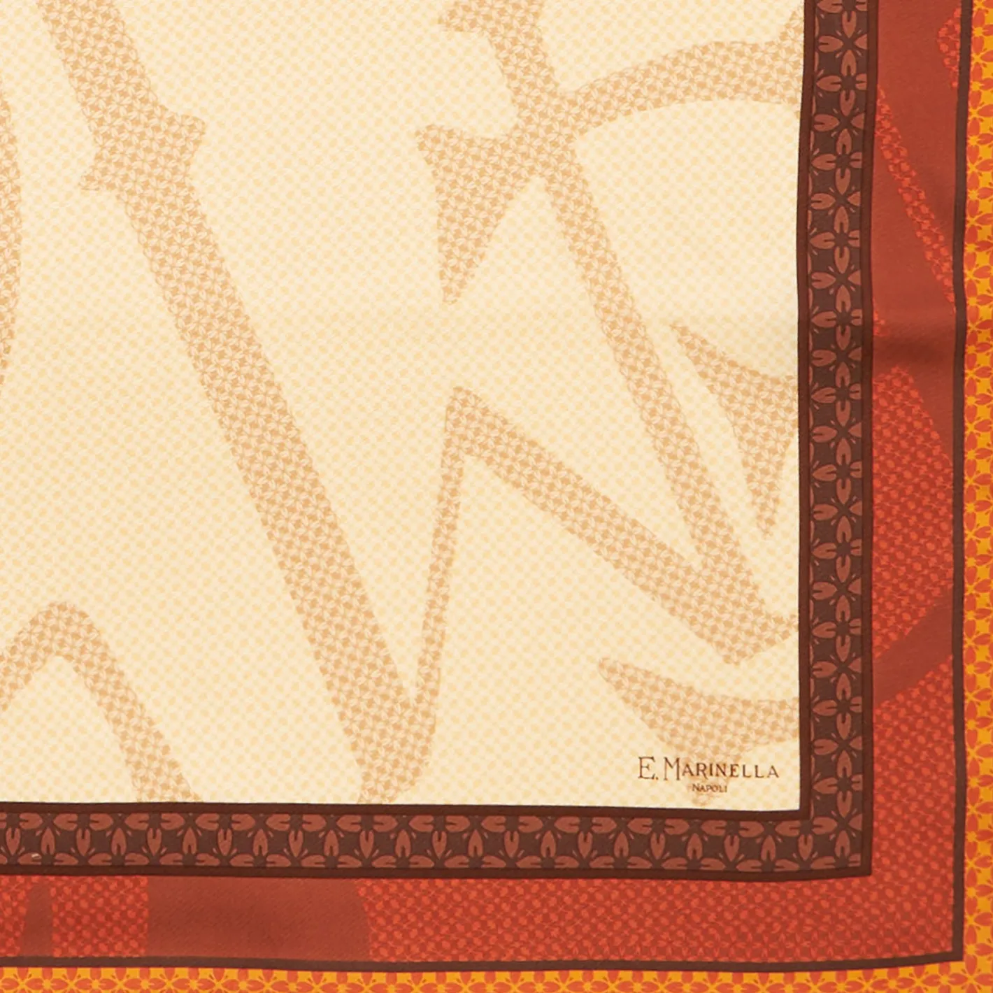 E.Marinella FOULARD IN SETA 90 MARRONE CHIARO Archivio ispiration 1961