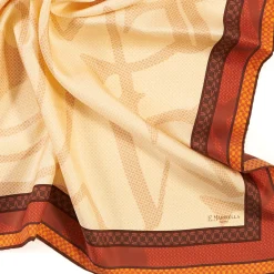 E.Marinella FOULARD IN SETA 90 MARRONE CHIARO Archivio ispiration 1961