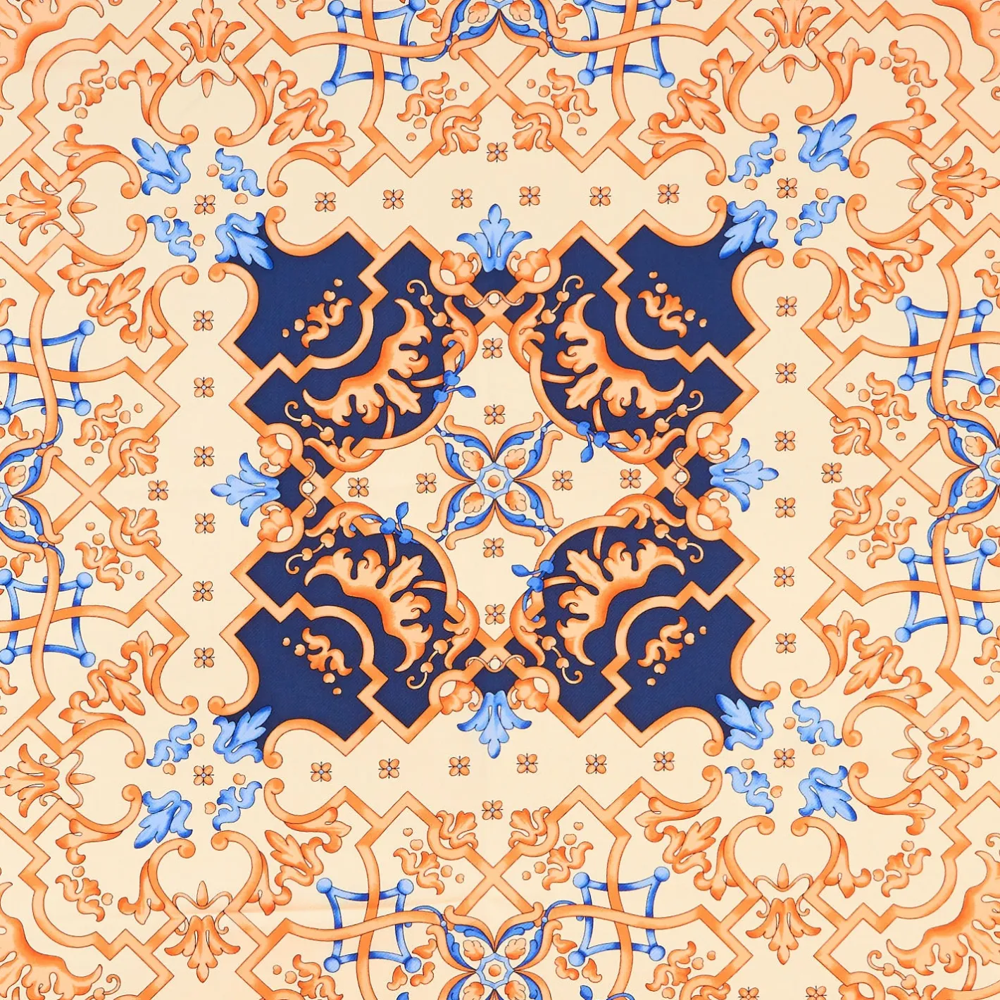 E.Marinella FOULARD IN SETA 90 MARRONE CHIARO Maiolica mediterranea Online