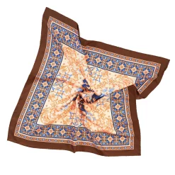 E.Marinella FOULARD IN SETA 90 MARRONE CHIARO Maiolica mediterranea Online
