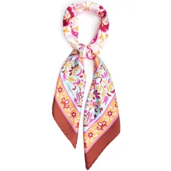 E.Marinella FOULARD IN SETA 90 MARRONE Motivo damascato Sale