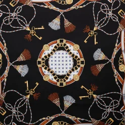 E.Marinella FOULARD IN SETA 90 NERO Microfantasia, nappine e chiavi Hot