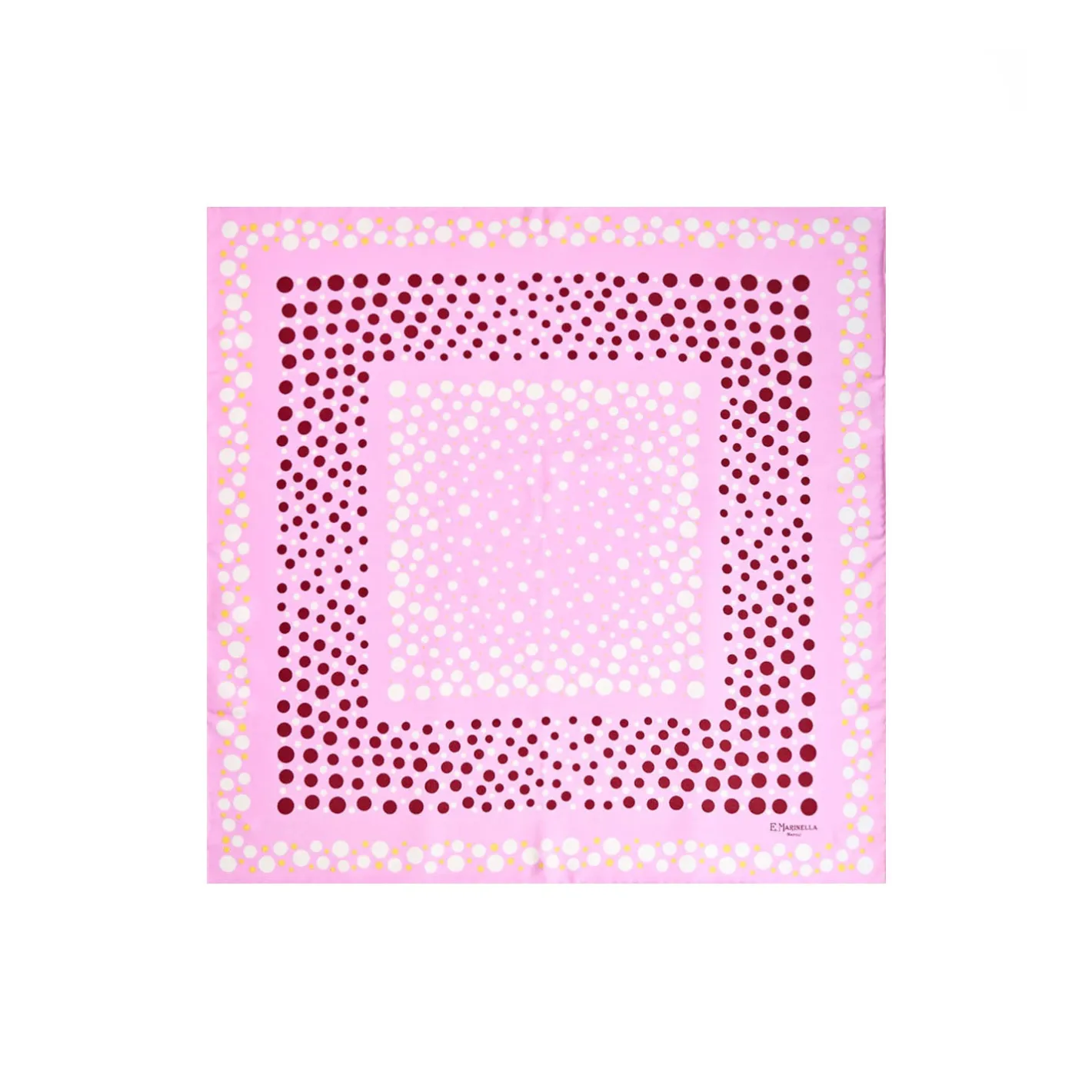 E.Marinella FOULARD IN SETA 65 ROSA Eleganza a pois Online